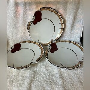 3 Pottery Barn 7” GOBBLE Plates